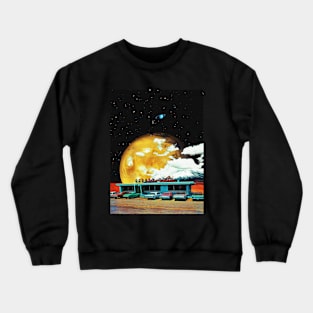Waffle Shop - Space Collage, Retro Futurism, Sci-Fi Crewneck Sweatshirt